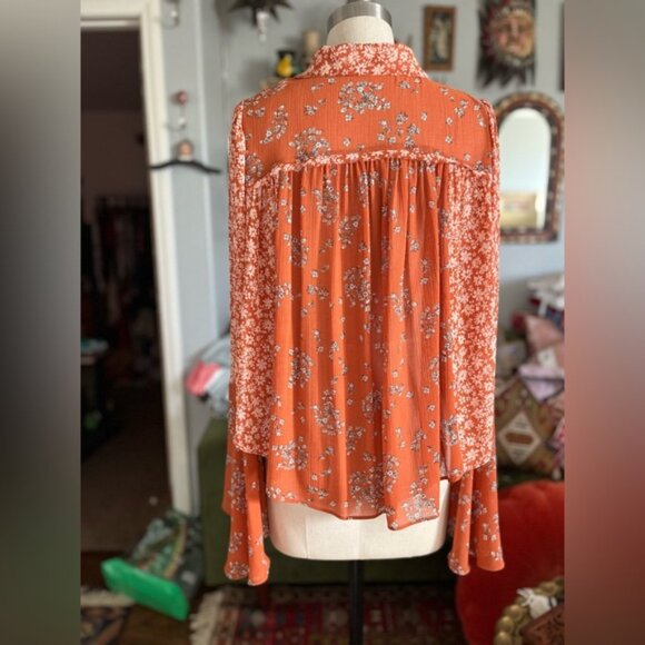 Free people boho floral sheer Blouse - Picture 4 of 5